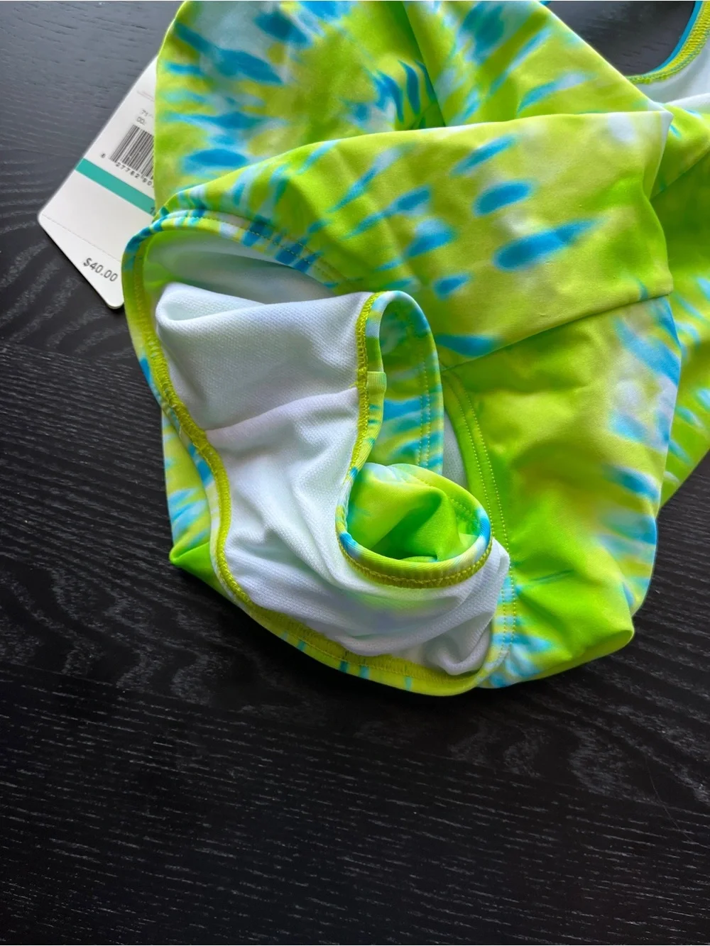 Brand New (Original $40) Speedo Girls Green Tie Dye One Piece Swimsuit Size 16